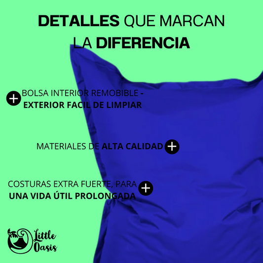PUFF COJÍN XL AZUL